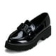 thumbnail image 1 of Mocasín PU acharolado Plataforma Negro Casual Mujer Weide QIU288, 1 of 9