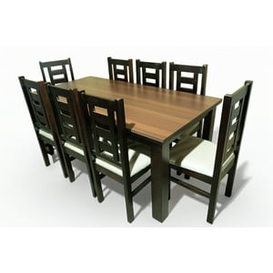 Araucarias - Juego De Comedor New Barcelona Chocolate 8 Sillas Mesa Rectangular