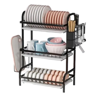 Genérico - Escurridor Platos Metal 3 Niveles Con Bandeja