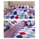 thumbnail image 2 of Rojo Azul Blanco Diamante Náutica Rayas Ropa de Cama 4pc Queen Juego de Funda Nórdica, 2 of 3