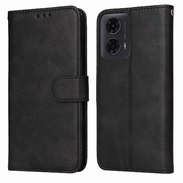 Funda Billetera para Motorola Moto G24 con Porta Tarjetas y Soporte Ajustable Negro