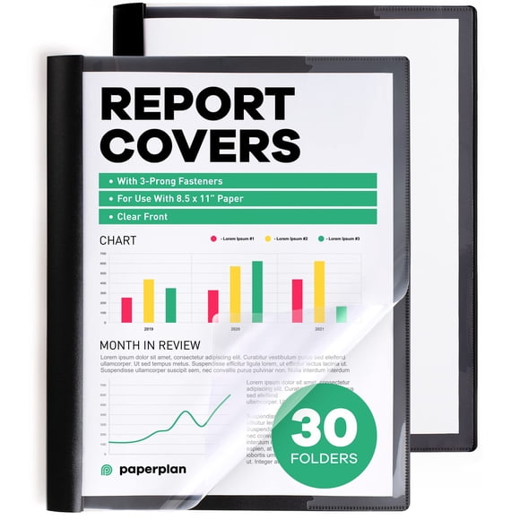 Juego Report Covers et 30 De 8 5 X 11 Pulgadas Con Cierres De 3 Puntas