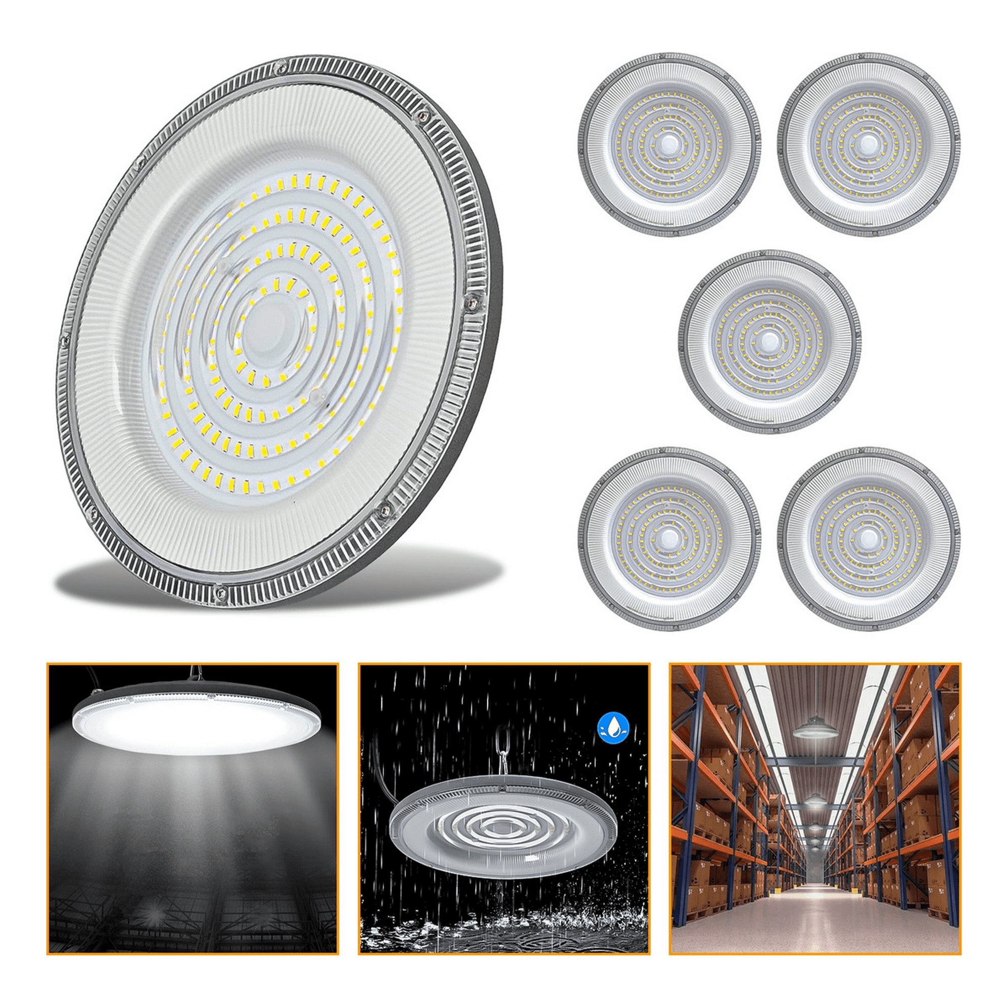 Genérico - 5 Foco Plafon 400w Ip65 Industrial Techo Campana Luz Fría