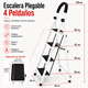 thumbnail image 3 of Escalera Eoland 4 Peldaños Plegable Metálica Tipo Tijera Peldaño Antideslizante Multipropósito Hogar Oficina Taller Uso Doméstico Blanco, 3 of 6