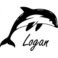 Rienda Libre Graphics - Decomural Personalised Name Dolphin Ws-50947