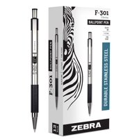 Zebra Pen - Bolígrafo Zebra F-301 De Acero Inoxidable 0,7 Mm (Negro)