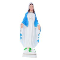 Bothyi - Estatua De La Santísima María Moderna Para Estantería, Mesa, Centro De Mesa, Decoración Del Hogar, Acentos, Abrigo Azul