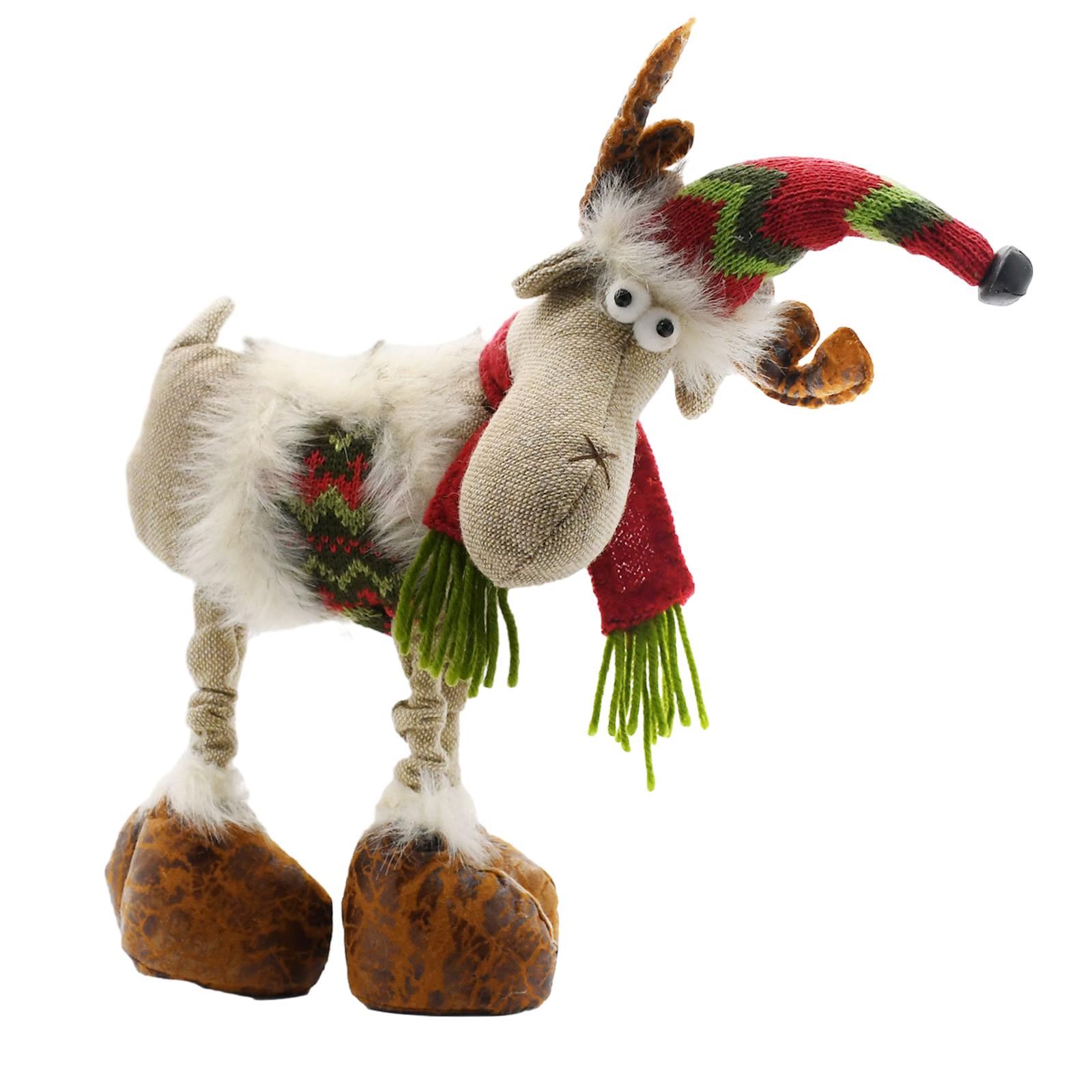 Magideal - Ciervo Navideño, Decoración Navideña De Ciervos, Artesanías De Renos Navideños De Felpa De 18,11 Pulgadas De Alto Para Chimenea, Decoración Central De Beige