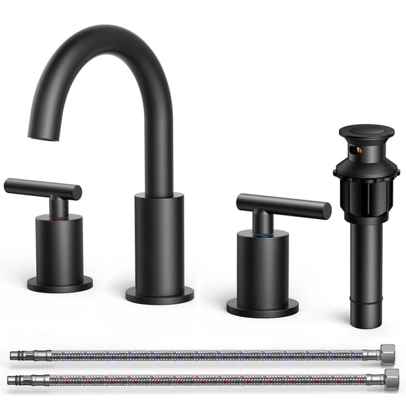 Grifo de baño FORIOUS de 8 pulgadas, color negro mate generalizado