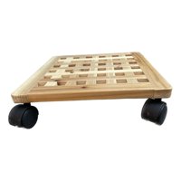 Pottery - Porta Macetero De Madera, Cuadrado, Con 4 Ruedas