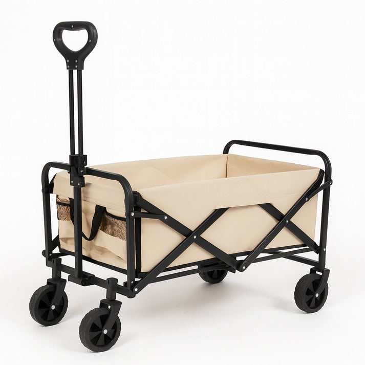 Estilodomus - Carrito Para Compras Plegable Ideal Para Camping Ferias - Beige