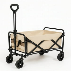 Estilodomus - Carrito Para Compras Plegable Ideal Para Camping Ferias - Beige