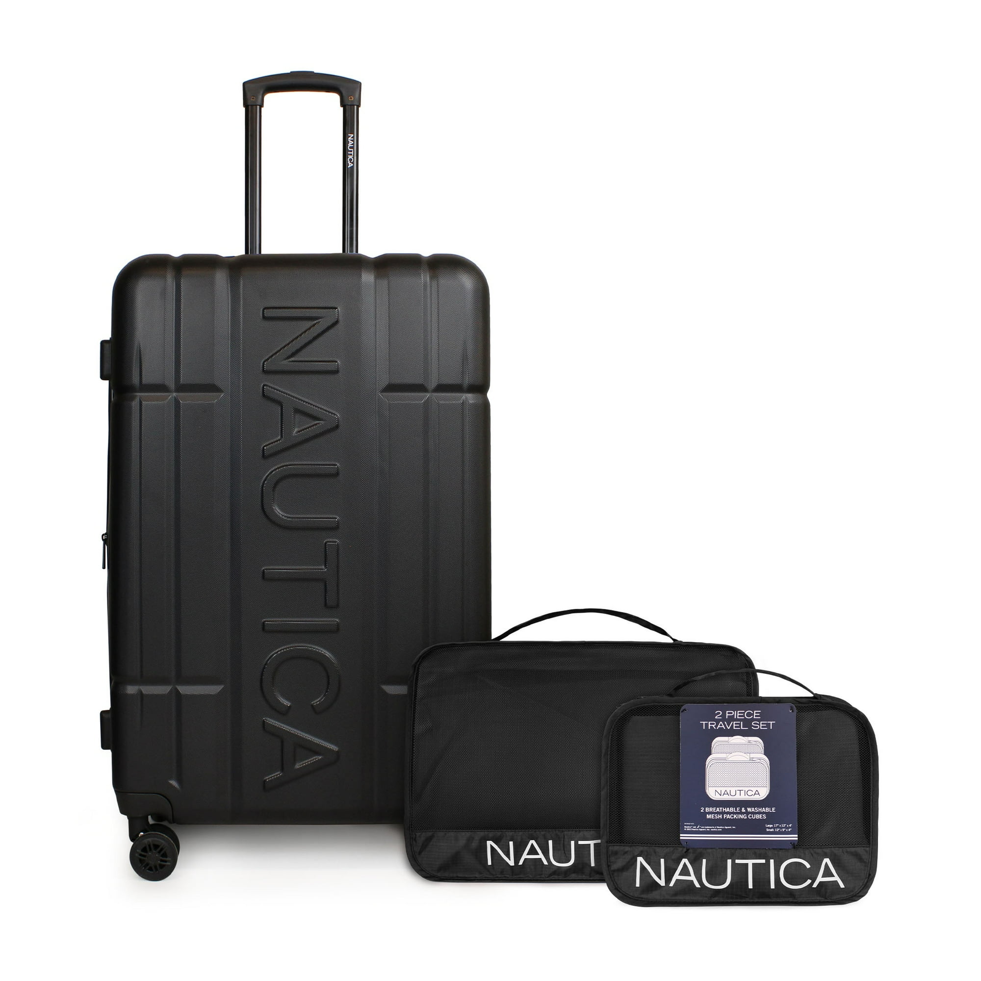Nautica - Pack Maleta Grande L (23 Kg) Amsterdam Negro + Organizador De Viaje 2 Pzas. Negro