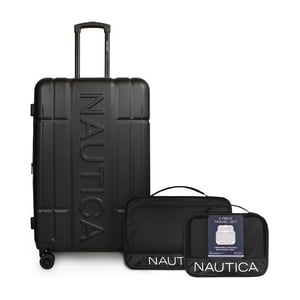 Nautica - Pack Maleta Grande L (23 Kg) Amsterdam Negro + Organizador De Viaje 2 Pzas. Negro