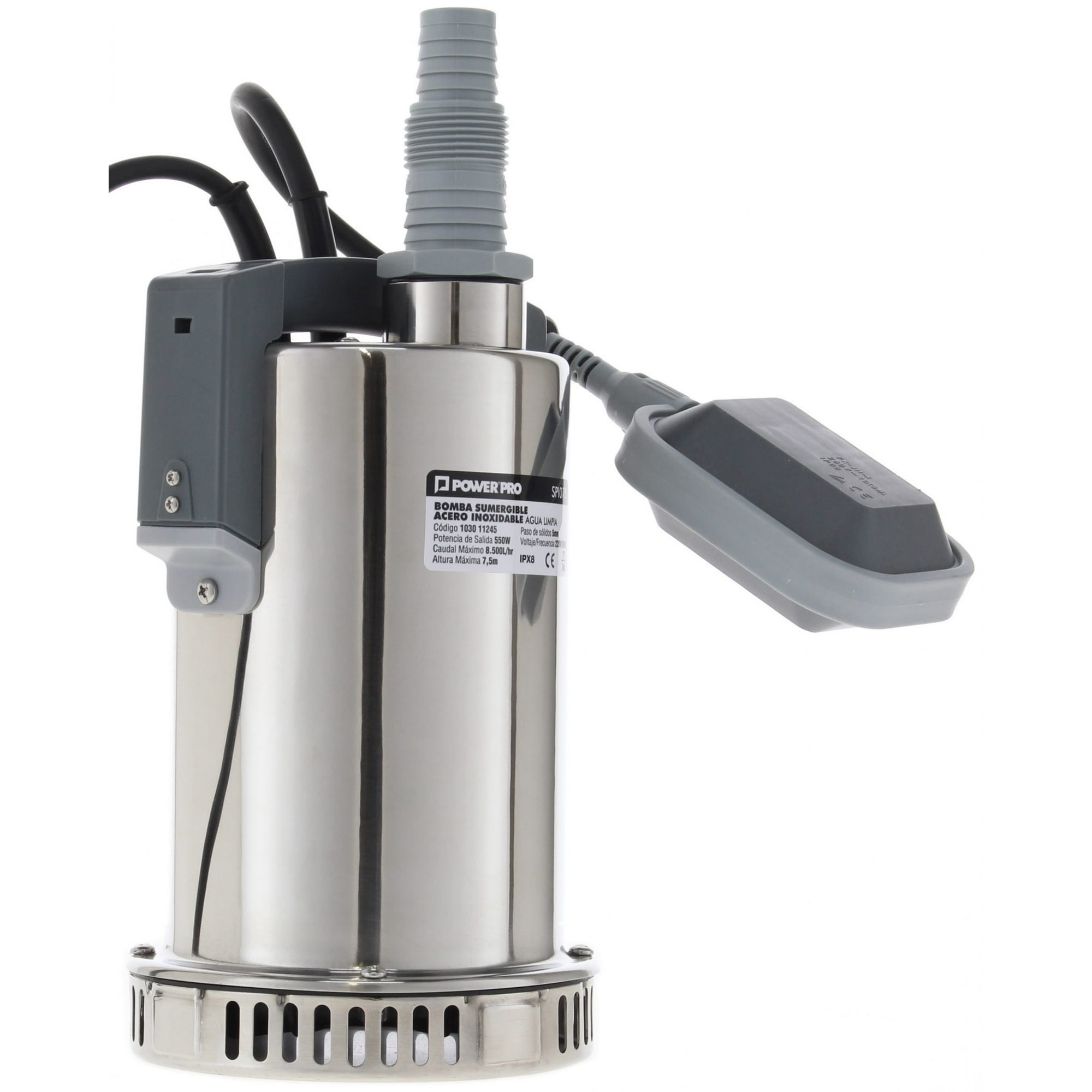 Bercatti - Bomba Sumergible Acero Inoxidable Agua Limpia 0,75 Hp Spi075