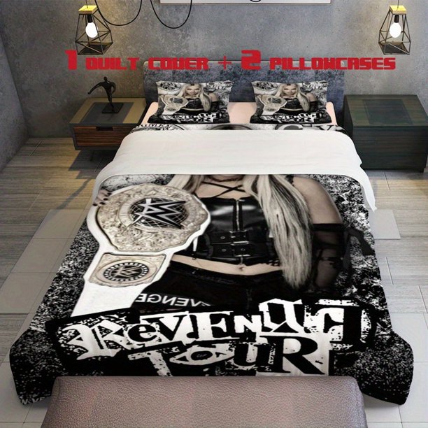 3pcs Wrestling Champion Theme Printed Three Piece Bedding Set Soft Quilt Cover And Two Pillowcases