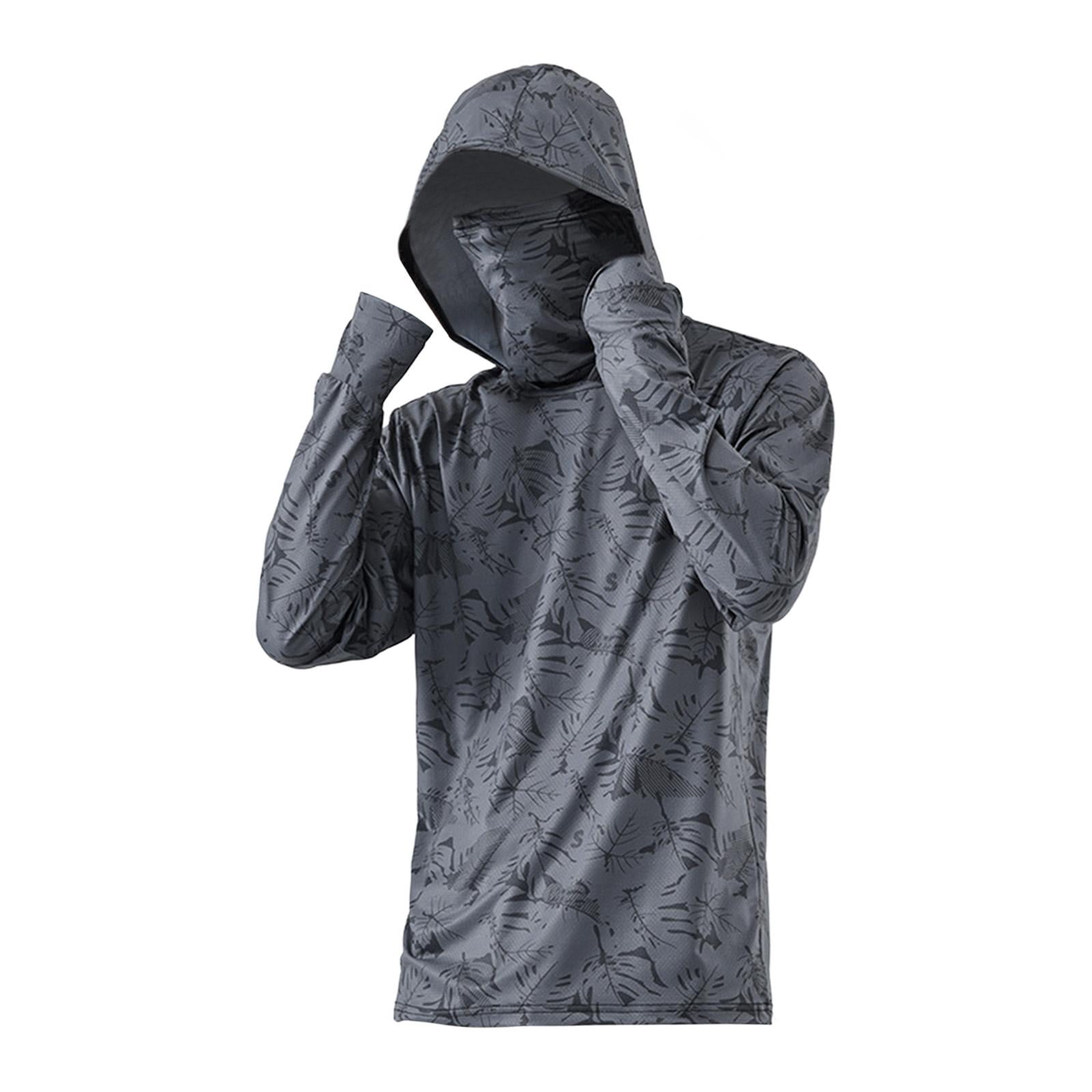 Ioensy - Sudadera Con Capucha De Protección Solar Para Hombre, Fina Protección Contra Sarpullidos Para Pescar Al Aire Libre, Verano, Xl, Gris Oscuro