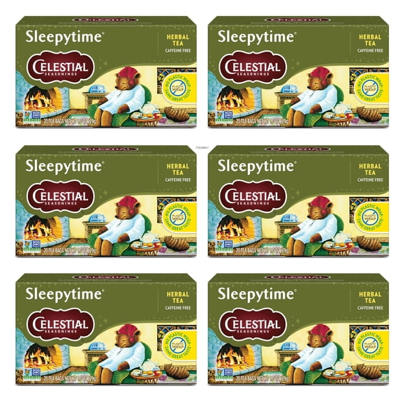 Té de hierbas Celestial Seasonings Sleepytime sin cafeína, paquete de 6
