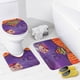 thumbnail image 4 of Monster Bash-theme 4-Piece Shower Curtain Set with Rugs, Waterproof Bathroom Decor Set Includes Bath Mat, U-Shaped Rug, Toilet Lid Cover and Curtain with Hooks, 4 of 6