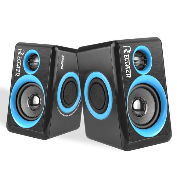 Altavoces para computadora RECCAZR SP2040 Surround USB con cable azul