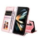 thumbnail image 5 of Funda tipo cartera FOXDOCK para Samsung Galaxy Z Fold 4 , diseño girasol en relieve, cuero PU, cierre magnético, soporte y tarjetero, 5 of 5