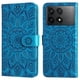 thumbnail image 4 of Funda tipo cartera FOXDOCK para Xiaomi Poco F6 Pro , diseño girasol en relieve, cuero PU, cierre magnético, soporte y tarjetero, 4 of 5
