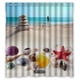 thumbnail image 1 of Cortina de ducha con diseño de conchas marinas en la playa, con ganchos, 167 x 183 cm, 1 of 3