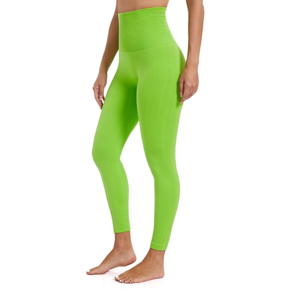 Leggins para hombre, cintura alta, control de barriga, color lima, XL