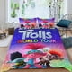 thumbnail image 2 of Trolls Conjunto de sábanas temático, trío de piezas, cómodo y amigable con la piel, diseño único, regalo de decoración para el hogar para familiares, amigos y fans,135X200cm, 2 of 6