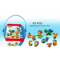 Mundinfans - Bloques Construcción 63 Piezas Con Balde