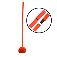 Linea Sport - Bastón Slalom Enroscable De 1.50 M Con Base Fija Para Entrenar