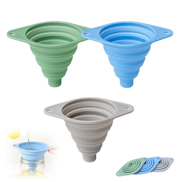Set embudos cocina 2026 silicona plegables pequeños transferencia líquidos botellas agua