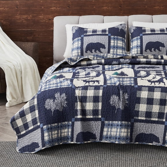 Juego De Colcha Lodge King Size De 3 Piezas