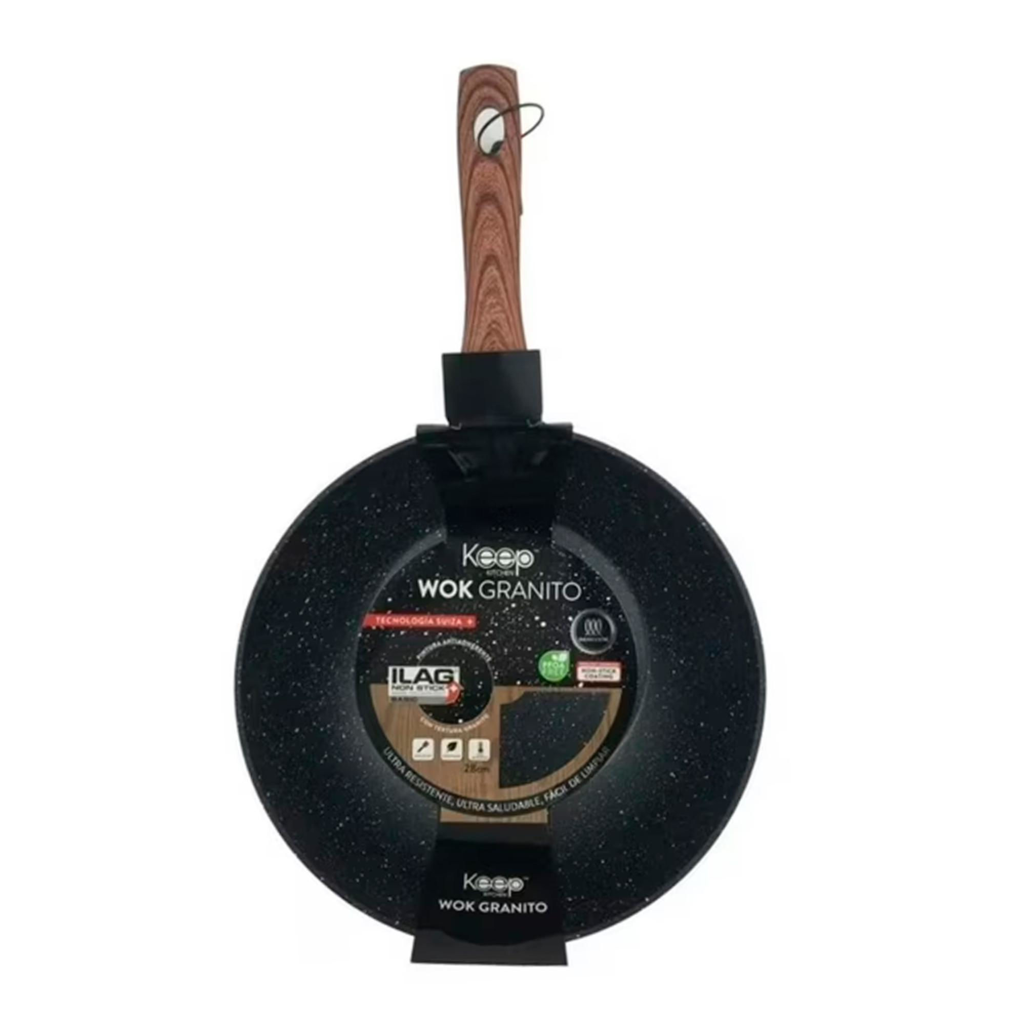 Keep - Wok 28 Cm Granite Aluminio Forjado Negro