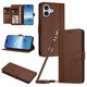 thumbnail image 1 of Funda Cartera Trébol para iPhone 17 con Ranuras Tarjetas y Carga Inalámbrica Marrón, 1 of 6