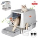 thumbnail image 1 of Set Arenero Gato Extragrande Baño Sanitario Michi Acero Inox Gris, 1 of 10