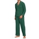 thumbnail image 2 of INSPIRE CHIC Conjunto de pijama familiar de Navidad a juego con botones y mangas largas con pantalones XS Verde [Mujeres], 2 of 5