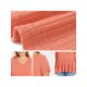 thumbnail image 5 of GRACE & GRANDEUR Blusas Peplum de Verano para Mujer Tallas Grandes de Pascua Babydoll con Textura en Capas Plisadas Cuello en V Manga Corta Ajuste Suelto Casual 3X Naranja, 5 of 6