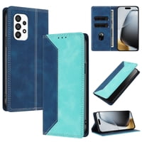 Funda Foxdock Para Samsung Galaxy A33 De Cuero Premium Bicolor Con Ranuras Rfid, Carcasa Tipo Billetera Antigolpes Y Soporte Plegable