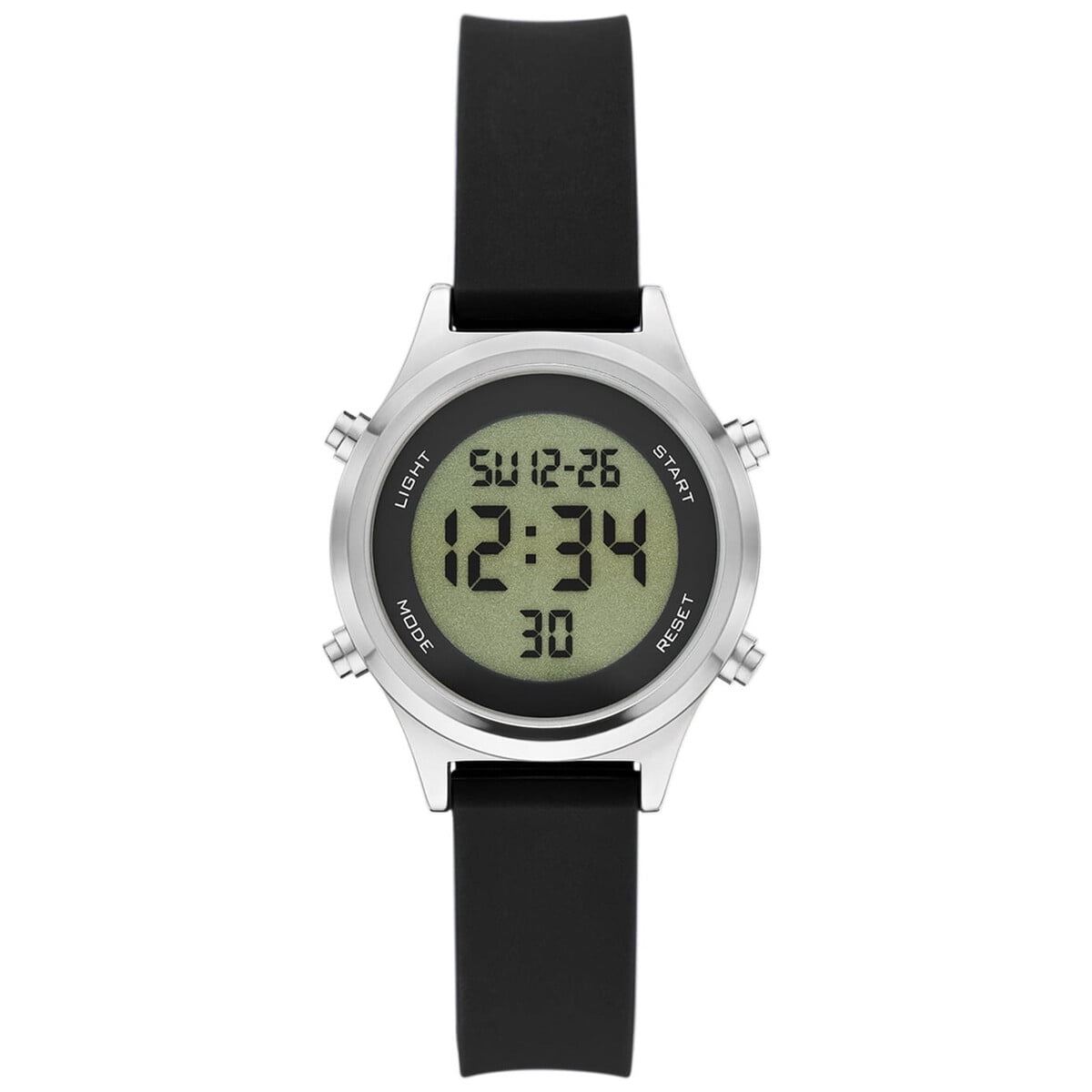 Reloj Digital Time And Tru Cronógrafo Plateado Silicona