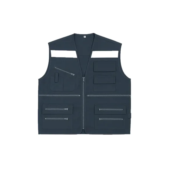 Chaleco Geologo Azul con cinta reflectante XXL