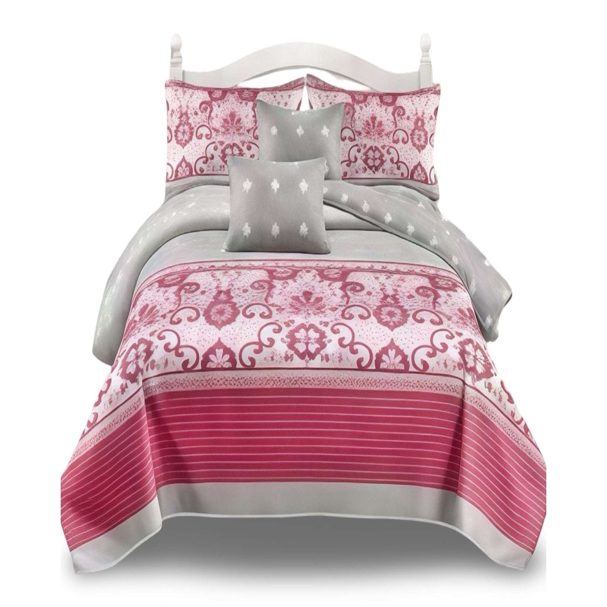 Alonso - Set De Cama De 9 Piezas Incluye Cubrecama Mas Juego De Sabanas Mas Cortinas 04