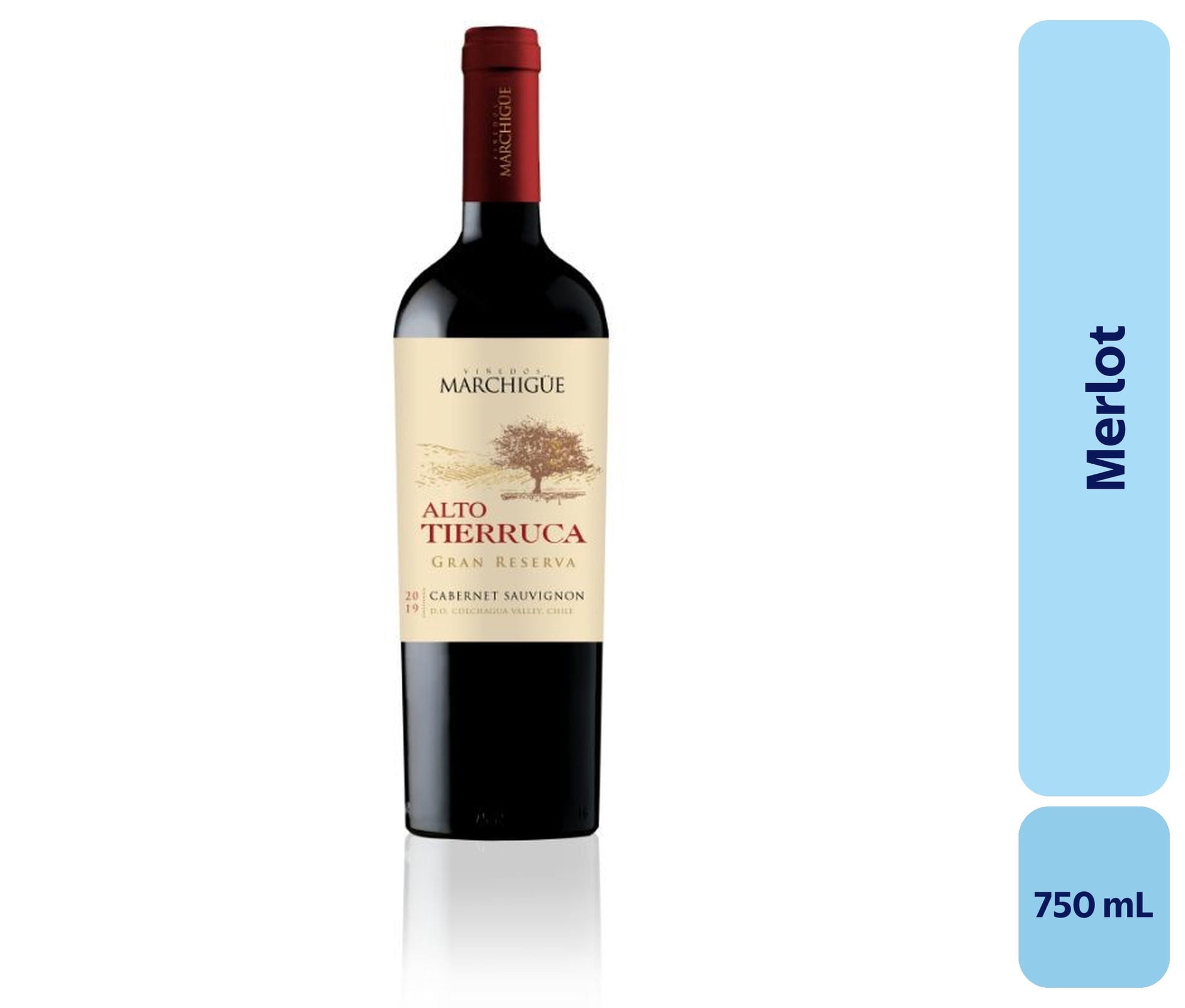 Vino Tinto Merlot 13.5° Botella 750 cc Alto Tierruca
