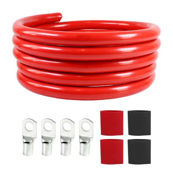Cable de Batería SUNNAREPOON 2/0 AWG 3,7 m Kit Rojo
