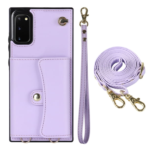 Crossbody PU Leather Phone Case For Samsung Galaxy S23 S22 Plus Note 20 Ultra Wallet Card Slots Magnetic Lanyard Cover