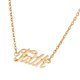 thumbnail image 2 of escrito 'fe' palabra colgante clavícula collar unisex fantasía joyería oro, 2 of 3