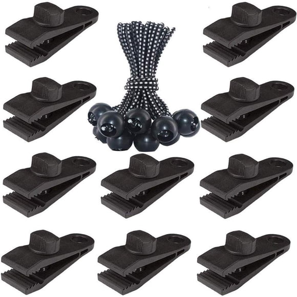 Clips de lona Lock Grip, paquete de 20 unidades, resistentes, Sudopru, negros