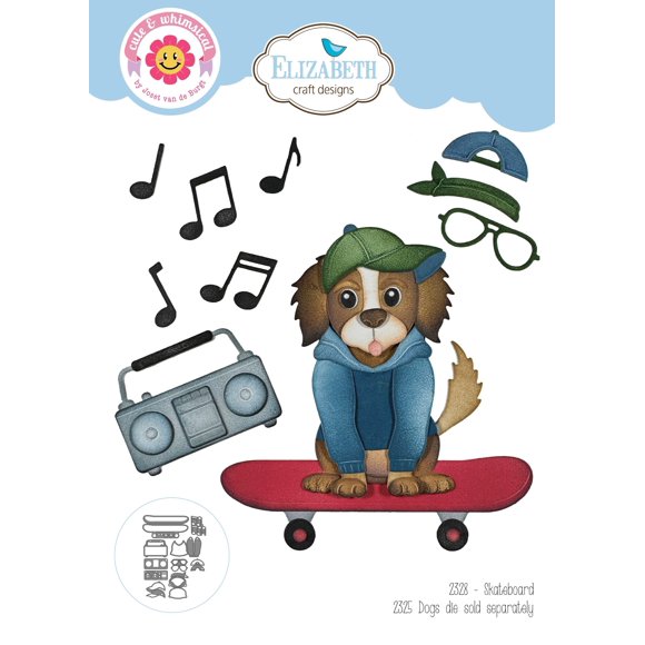 Troqueles Metálicos Elizabeth Craft Dog Days Skateboard Set De 10 Piezas