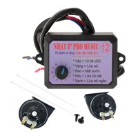 Ioensy - Juego De Controlador De Bocina Eléctrica Genérico Para Coche, 12V, Resistente, Para Motocicletas, Furgonetas, 12 Sonidos