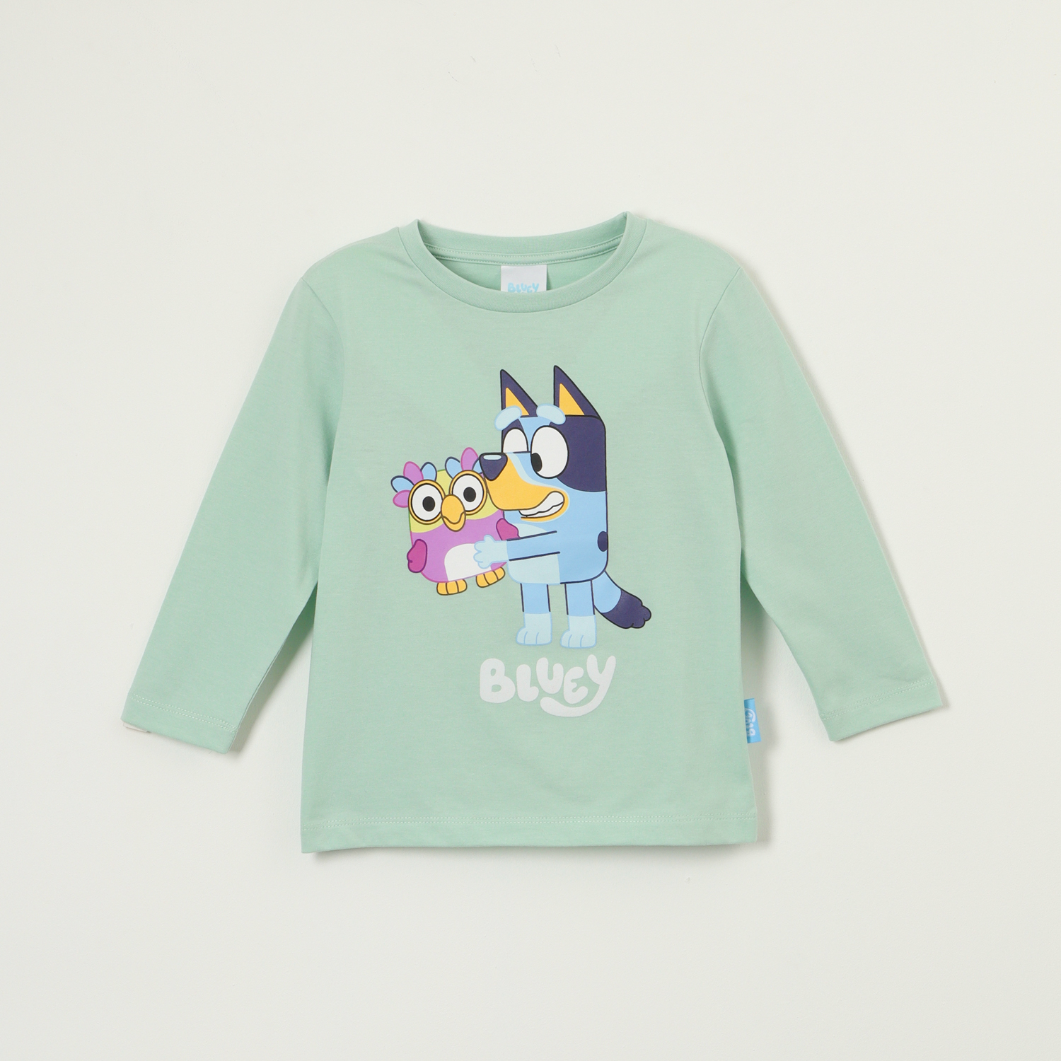 Polera Manga Larga Niño Peluche Verde Bluey